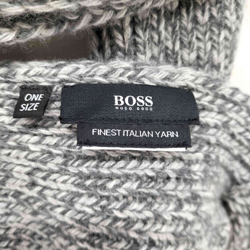 ボスヒューゴボス BOSS HUGO BOSS ロゴプレート フリンジマフラー メンズ