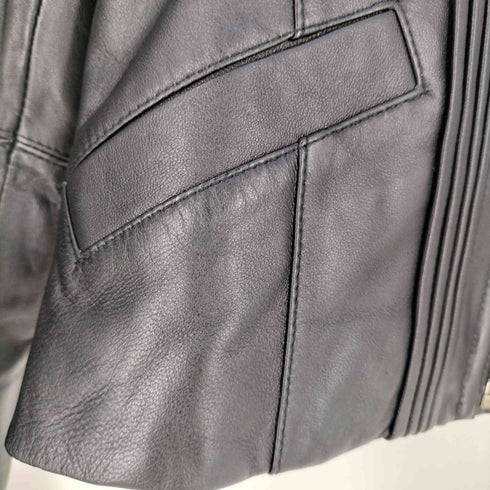 プリーツデザイン ラムレザー シングルライダース レディース JPN:2