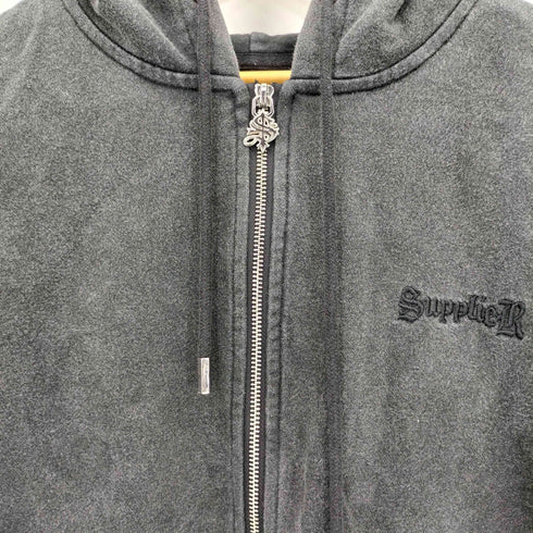 サプライヤー SUPPLIER Cross Zip Hoodie ストーン装飾刺繍ロゴ ジップパーカー メンズ import:L