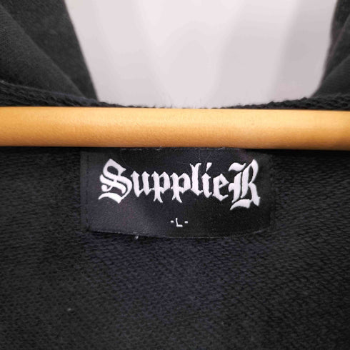 サプライヤー SUPPLIER Cross Zip Hoodie ストーン装飾刺繍ロゴ ジップパーカー メンズ import:L