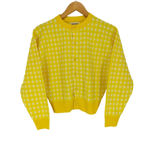 ビームスボーイ BEAMS BOY 14ゲージポリエステル ジャガードギンガムカーディガン レディース