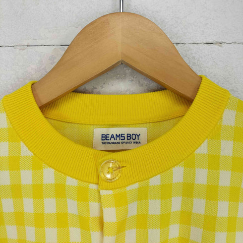 ビームスボーイ BEAMS BOY 14ゲージポリエステル ジャガードギンガムカーディガン レディース