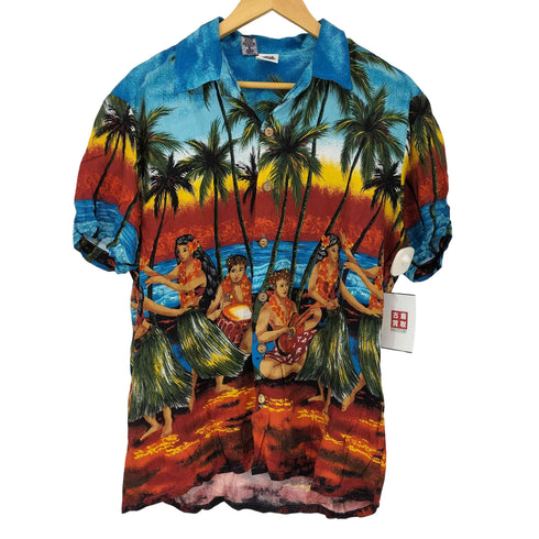 ケニントン kennington レーヨン100 ヤシの木 フラダンス アロハシャツ メンズ JPN:M