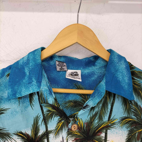 ケニントン kennington レーヨン100 ヤシの木 フラダンス アロハシャツ メンズ JPN:M