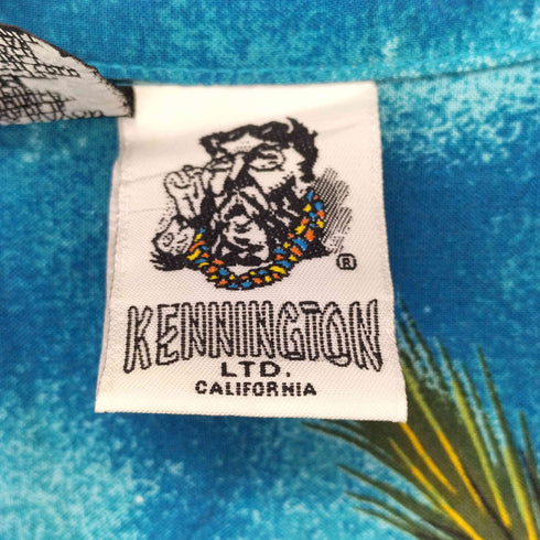 ケニントン kennington レーヨン100 ヤシの木 フラダンス アロハシャツ メンズ JPN:M
