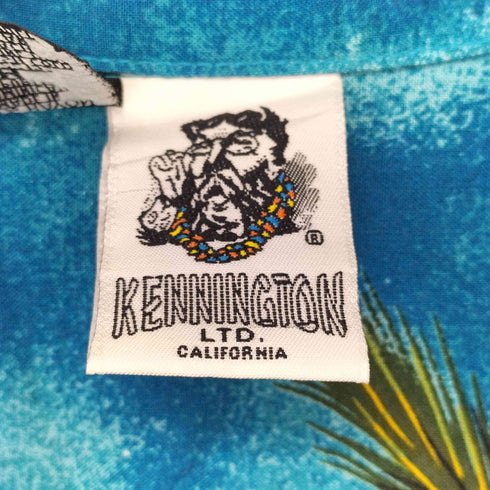 ケニントン kennington レーヨン100 ヤシの木 フラダンス アロハシャツ メンズ JPN:M