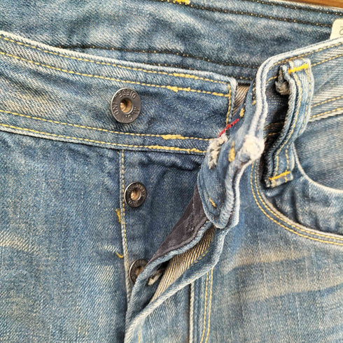 ディーゼル DIESEL 00s Y2K TIMMEN ボタンフライ ウォッシュド デニムパンツ ローライズ レディース W28 L32