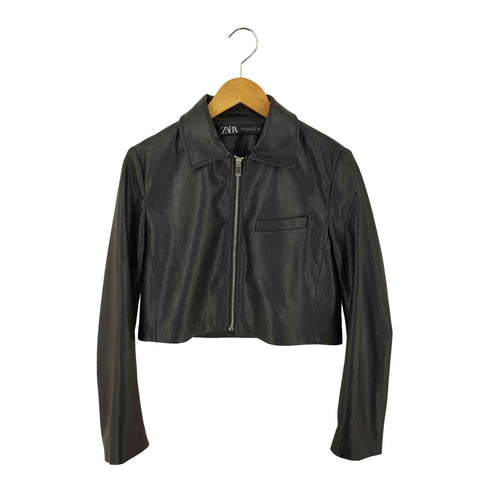 ザラ ZARA ショート丈フェイクレザージャケット レディース import:M