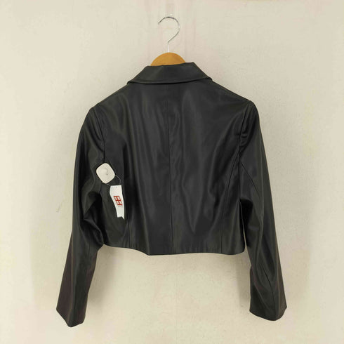 ザラ ZARA ショート丈フェイクレザージャケット レディース import:M