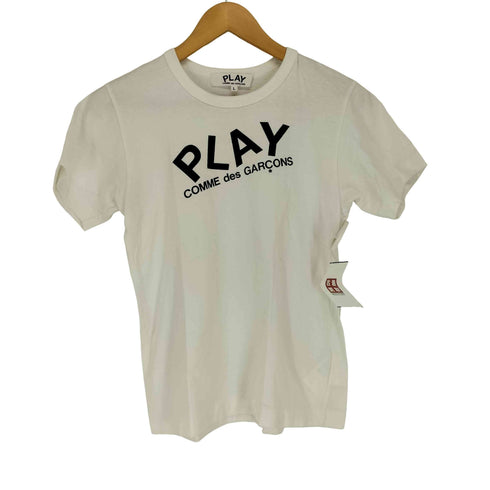 プレイコムデギャルソン PLAY COMME des GARCONS AD2009 ハートワッペン 両面プリントクルーネックTシャツ レディース L