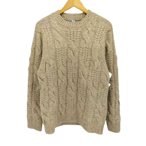 ザラ ZARA Textured Cable Knit Sweater ケーブルニットセーター メンズ import:M
