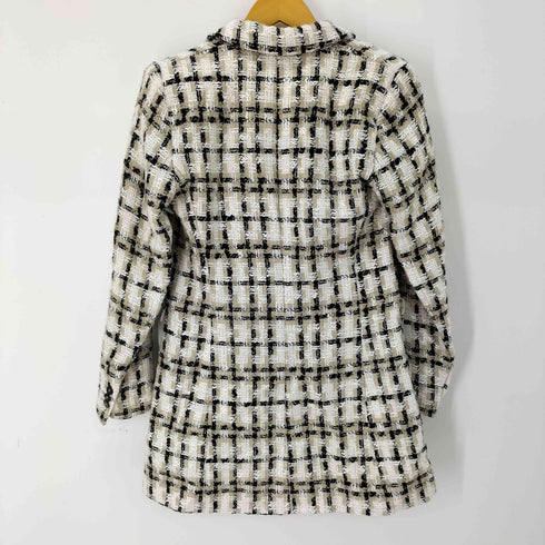 ザラ ZARA ツイードロングブレザー ダブルブレストテーラードジャケット レディース import:S