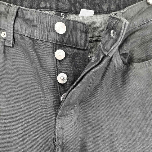 エイチアンドエム H&M コーティングボタンフライデニムパンツ レディース