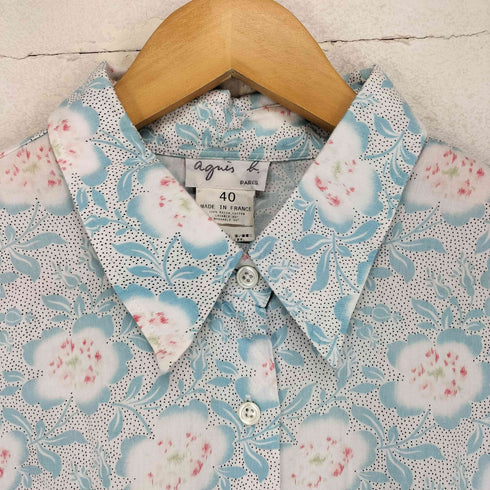 アニエスベー agnes b. PARIS フラワーデザインシャツ レディース 40