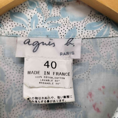 アニエスベー agnes b. PARIS フラワーデザインシャツ レディース 40
