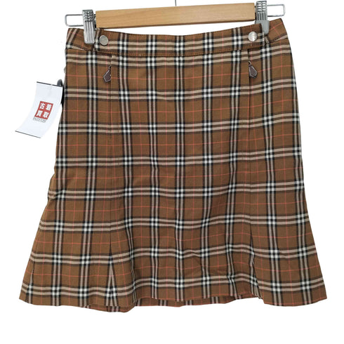 バーバリーブルーレーベル BURBERRY BLUE LABEL ノバチェック柄 ウール混 フレアスカート レディース JPN:36