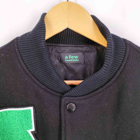 アフューグッドキッズ A FEW GOOD KIDS AFGK ワッペン 袖レザー ウール スタジャン メンズ import:L
