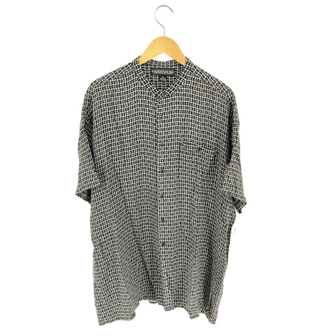 ADDENDUM レーヨン バンドカラー 総柄 S/S シャツ メンズ import:XL