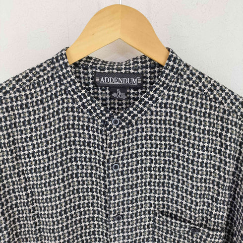 ADDENDUM レーヨン バンドカラー 総柄 S/S シャツ メンズ import:XL