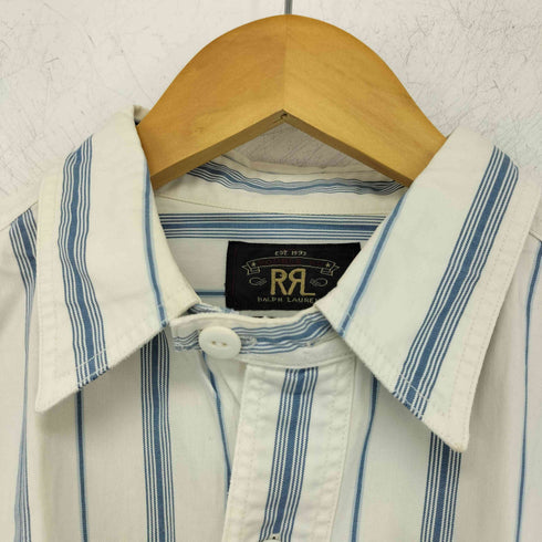 ダブルアールエルラルフローレン RRL RALPH LAUREN L/S ストライプシャツ マチ付き チンスト 1つ星 メンズ JPN:M