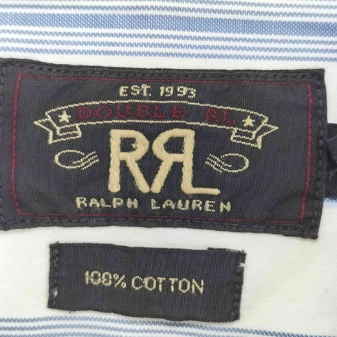 ダブルアールエルラルフローレン RRL RALPH LAUREN L/S ストライプシャツ マチ付き チンスト 1つ星 メンズ JPN:M