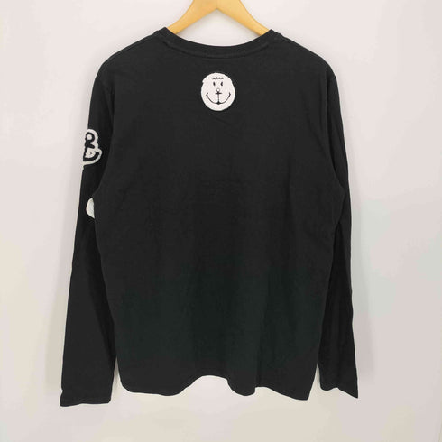 muta MARINE 星条旗 フロントロゴ クルーネック 長袖 Tシャツ メンズ import:XL