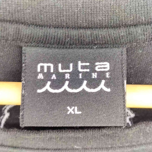 muta MARINE 星条旗 フロントロゴ クルーネック 長袖 Tシャツ メンズ import:XL