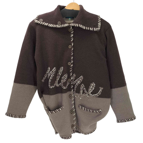 micmac PARIS バイカラー ニット ジャケット レディース