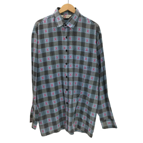 California Casualaire USA製 クロス総柄 L/S チェックシャツ メンズ