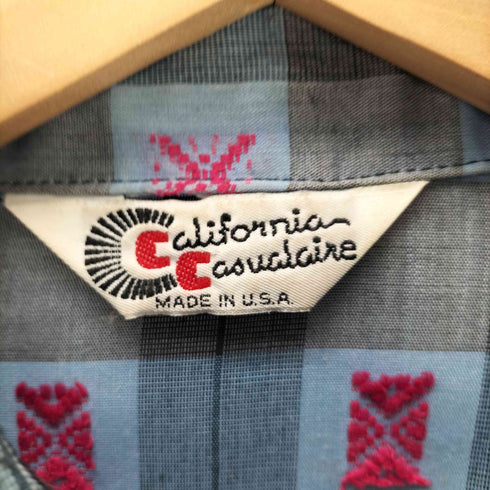 California Casualaire USA製 クロス総柄 L/S チェックシャツ メンズ