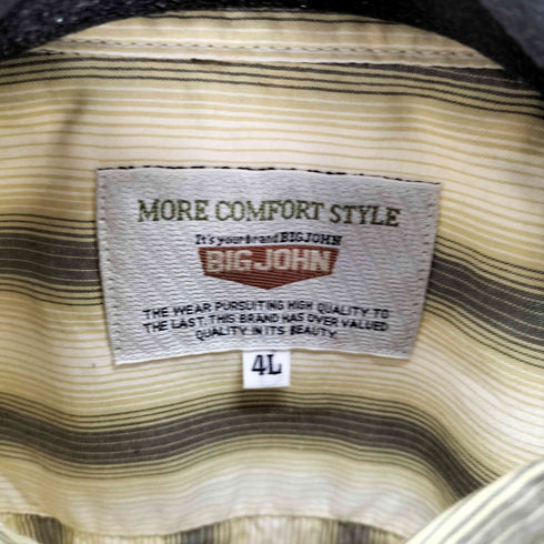 ビッグジョン BIG JOHN L/S ストライプ コットンシャツ ビッグサイズ メンズ 4L
