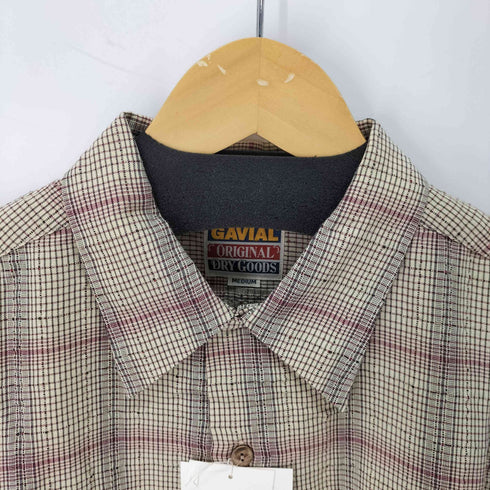 Gavial レーヨン オンブレチェック オープンカラーシャツ メンズ JPN:M