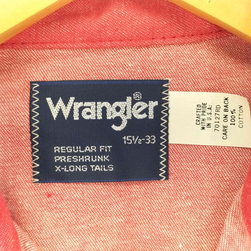 ラングラー Wrangler 80s REGULAR FIT ウエスタンデニムシャツ メンズ 15 1/2-33
