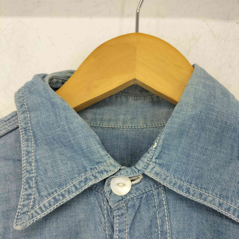 ポストオーバーオールズ POST OVERALLS Spanishcurves シャンブレー s/s ワークシャツ メンズ JPN:S