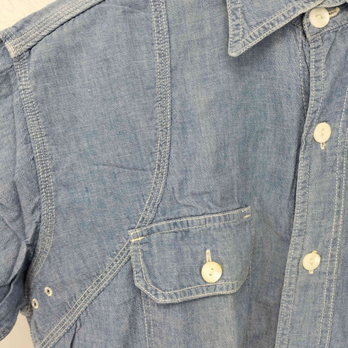 ポストオーバーオールズ POST OVERALLS Spanishcurves シャンブレー s/s ワークシャツ メンズ JPN:S