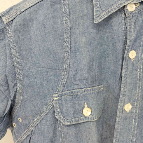 ポストオーバーオールズ POST OVERALLS Spanishcurves シャンブレー s/s ワークシャツ メンズ JPN:S