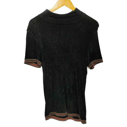 ジャンポールゴルチエクラシック Jean Paul GAULTIER CLASSIQUE ロゴリブ ベルベット ハイネック ベロアトップス レディース 48