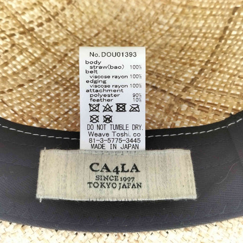 カシラ CA4LA フェザー装飾 パナマハット メンズ