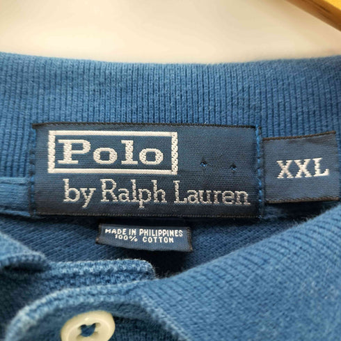 ポロバイラルフローレン Polo by RALPH LAUREN 90S ポニー刺繍 鹿の子 長袖 ポロシャツ ビックサイズ メンズ XXL