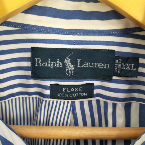 ラルフローレン RALPH LAUREN 90s BLAKE クレイジーパターン ストライプ ボタンダウンシャツ メンズ XXL