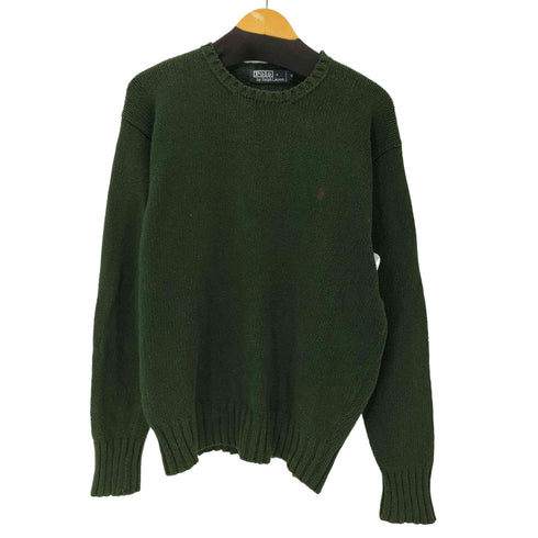 ポロバイラルフローレン Polo by RALPH LAUREN 90S ポニー刺繍 リブ編み コットン ニット セーター メンズ import:M