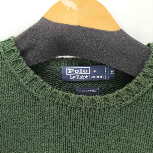 ポロバイラルフローレン Polo by RALPH LAUREN 90S ポニー刺繍 リブ編み コットン ニット セーター メンズ import:M