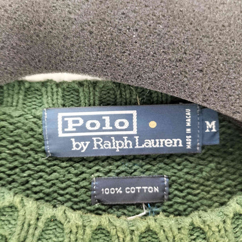 ポロバイラルフローレン Polo by RALPH LAUREN 90S ポニー刺繍 リブ編み コットン ニット セーター メンズ import:M
