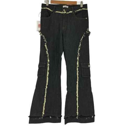 ラグアジェム LAGUA GEM FRINGE LINE FLARE デニム レディース M