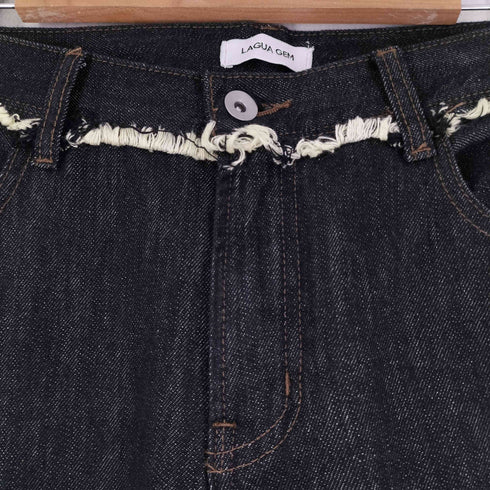ラグアジェム LAGUA GEM FRINGE LINE FLARE デニム レディース M