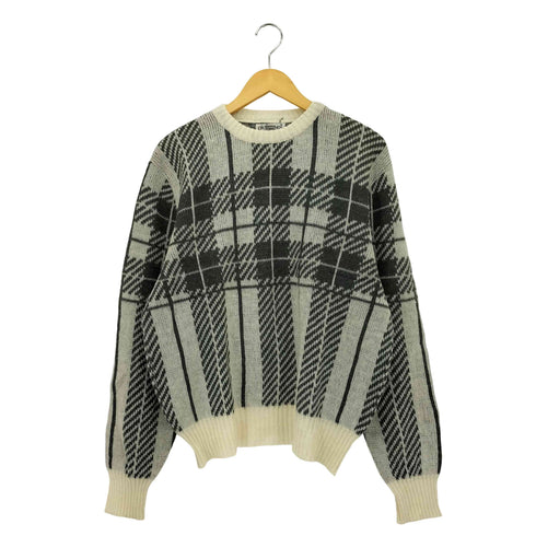 GIOUANNI チェック柄 アクリル ウールクルーネックニット セーター レディース XL