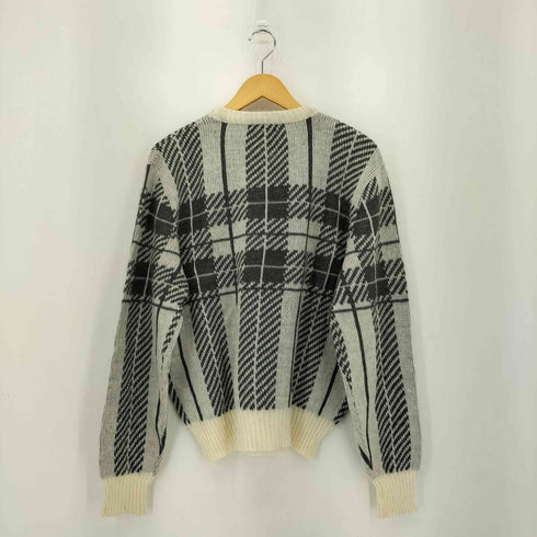GIOUANNI チェック柄 アクリル ウールクルーネックニット セーター レディース XL