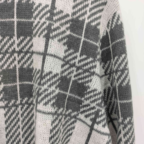 GIOUANNI チェック柄 アクリル ウールクルーネックニット セーター レディース XL