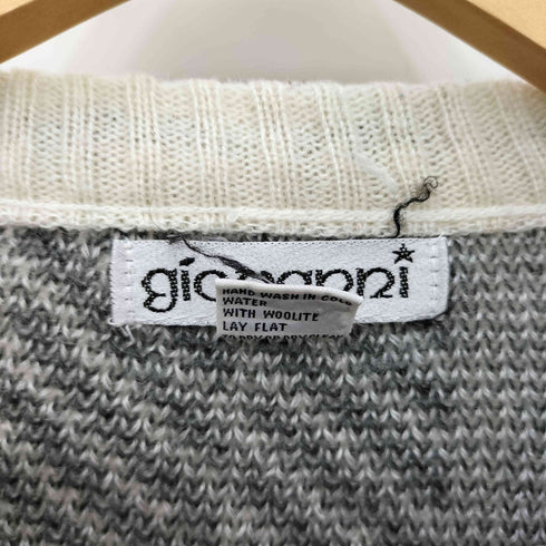 GIOUANNI チェック柄 アクリル ウールクルーネックニット セーター レディース XL