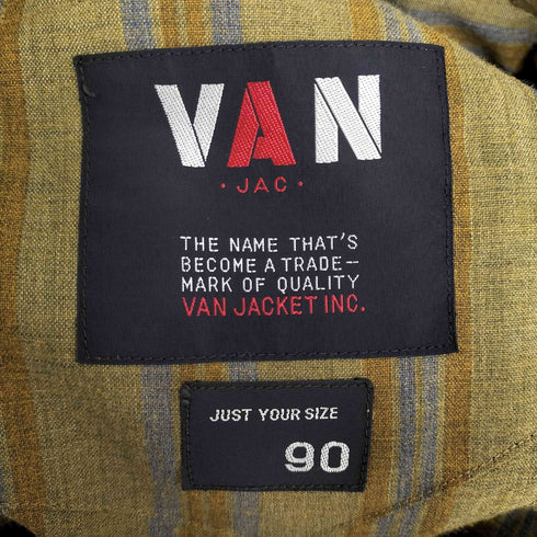 ヴァンヂャケット VAN JAC ストライプ 2Bテーラードジャケット 背抜き メンズ 90